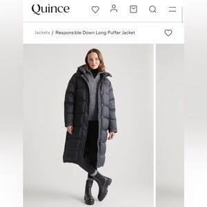 Quince Charcoal Long Puffer Jacket